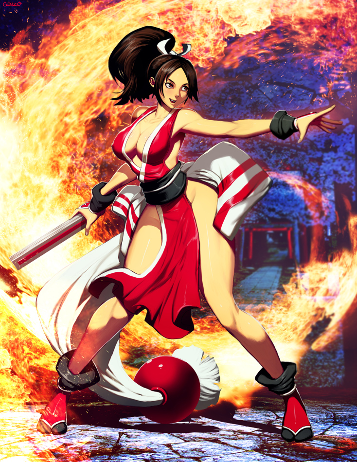 shiranui mai (the king of fighters and 1 more) drawn by genzoman