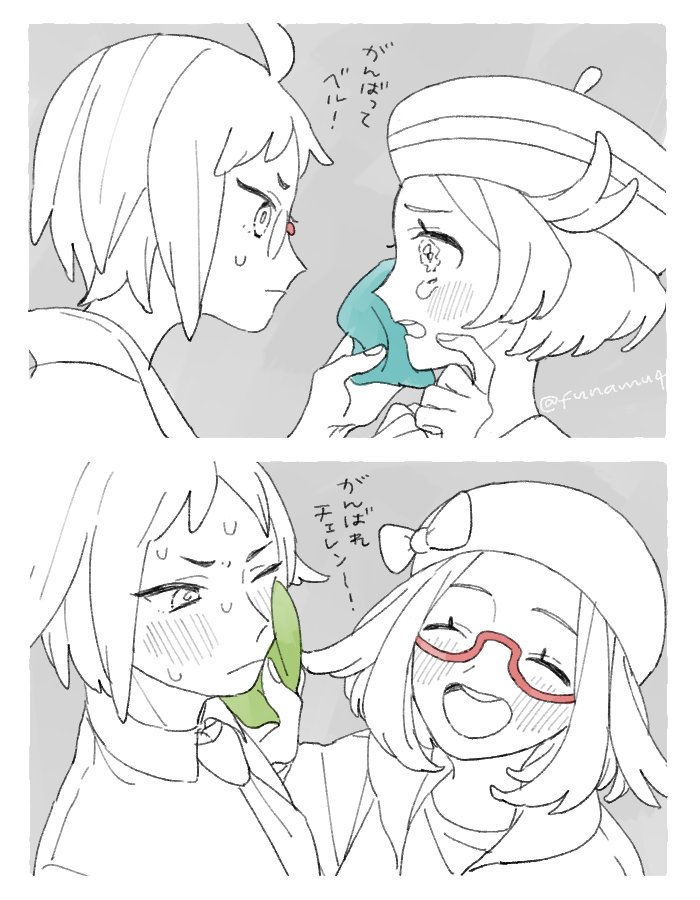 bianca and cheren (pokemon and 2 more) drawn by nmd5_(funamu4)