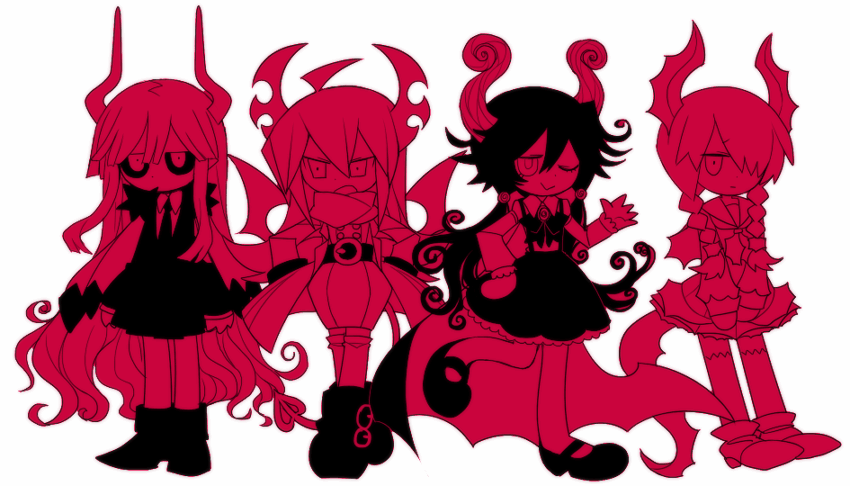 kcalb, ivlis, satanick, and vicers (funamusea and 1 more) drawn by funamusea_(artist)