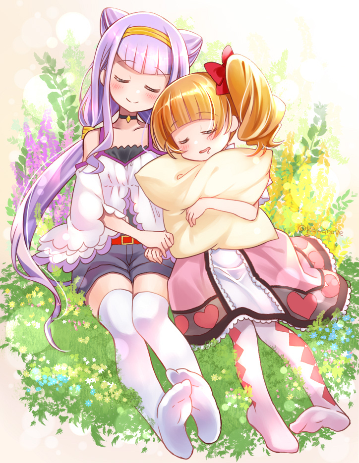 ruru amour and aisaki emiru (precure and 1 more) drawn by kawanobe