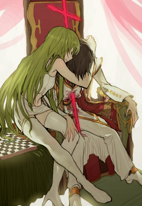 c.c. and lelouch vi britannia (code geass) drawn by seicoh