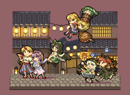 komeiji koishi, komeiji satori, kaenbyou rin, reiuji utsuho, mizuhashi parsee, and 3 more (touhou and 1 more) drawn by oobako
