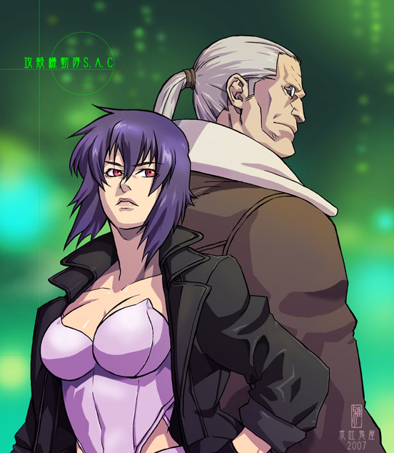 kusanagi motoko and batou (ghost in the shell and 1 more) drawn by ryuuki_garyuu