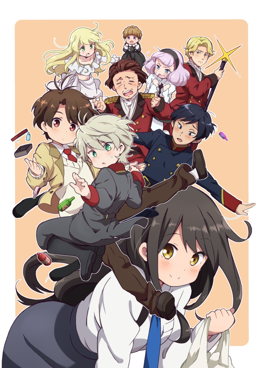 slaine troyard, kaizuka inaho, asseylum vers allusia, lemrina vers envers, cruhteo, and 4 more (aldnoah.zero) drawn by mezashi_(mezamashi_set)