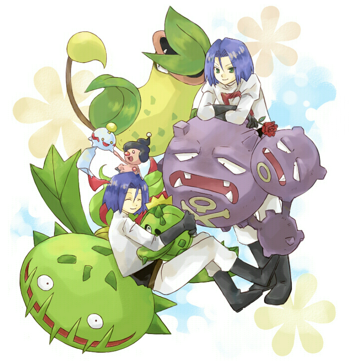 james, chimecho, weezing, victreebel, mime jr., and 2 more (pokemon) drawn by usao_(313131)