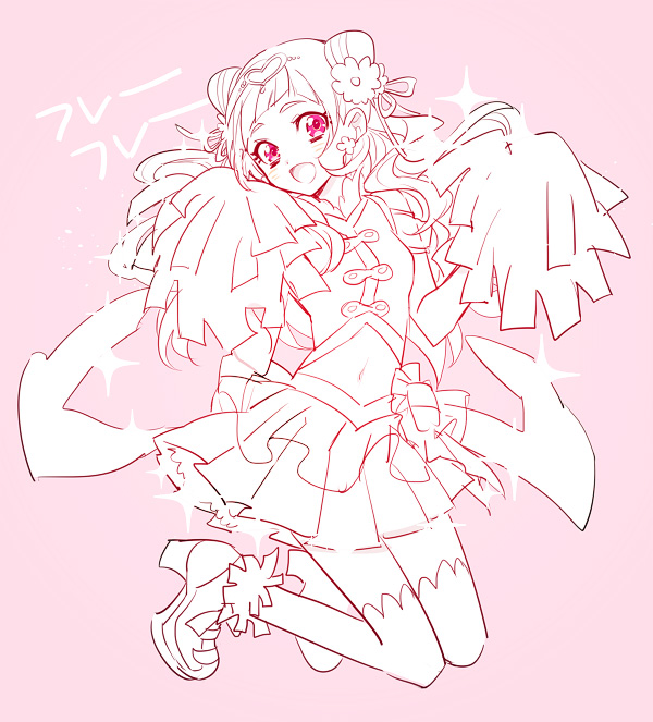 nono hana and cure yell (precure and 1 more) drawn by heke