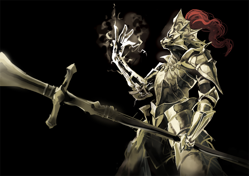 dragon slayer ornstein (dark souls and 1 more) drawn by tsurukame