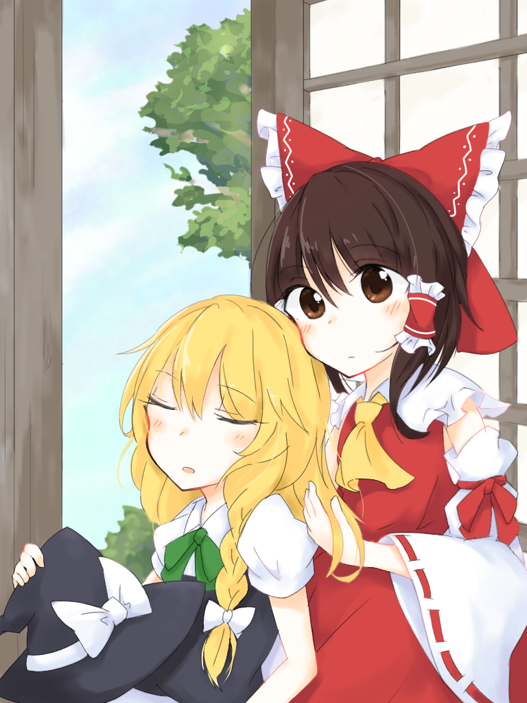 hakurei reimu and kirisame marisa (touhou) drawn by insuu0511