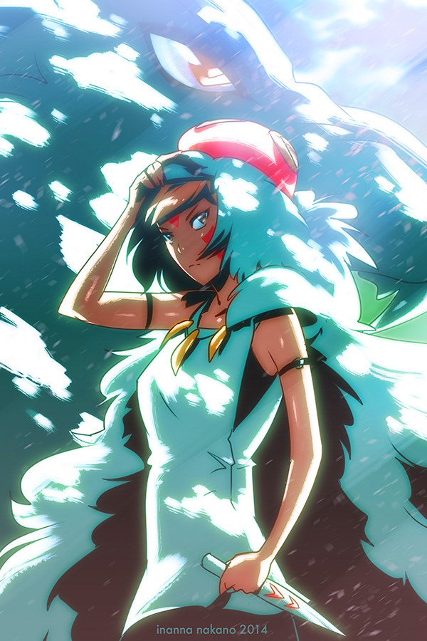 san and moro (mononoke hime) drawn by nana_nakano