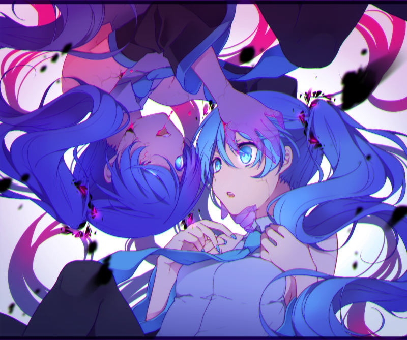 hatsune miku (vocaloid and 1 more) drawn by asagao_minoru
