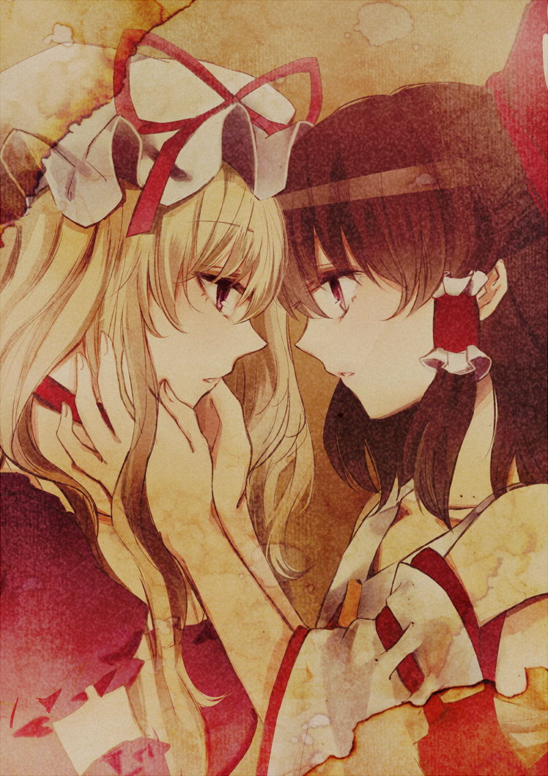 hakurei reimu and yakumo yukari (touhou) drawn by chonsuke