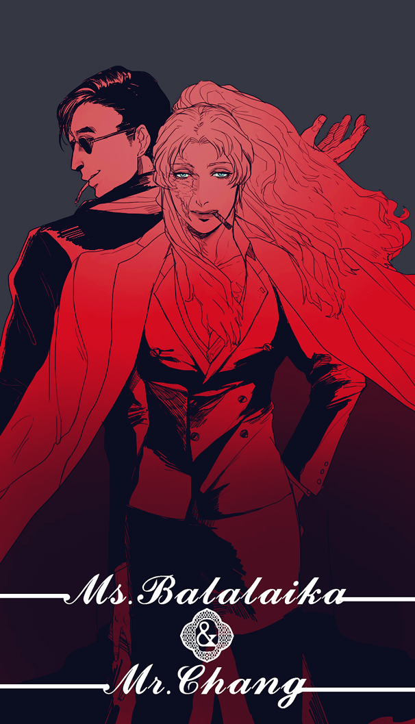 balalaika and mr. chang (black lagoon) drawn by onin