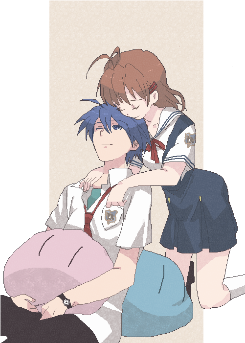 furukawa nagisa and okazaki tomoya (clannad and 1 more) drawn by takumi_(scya)