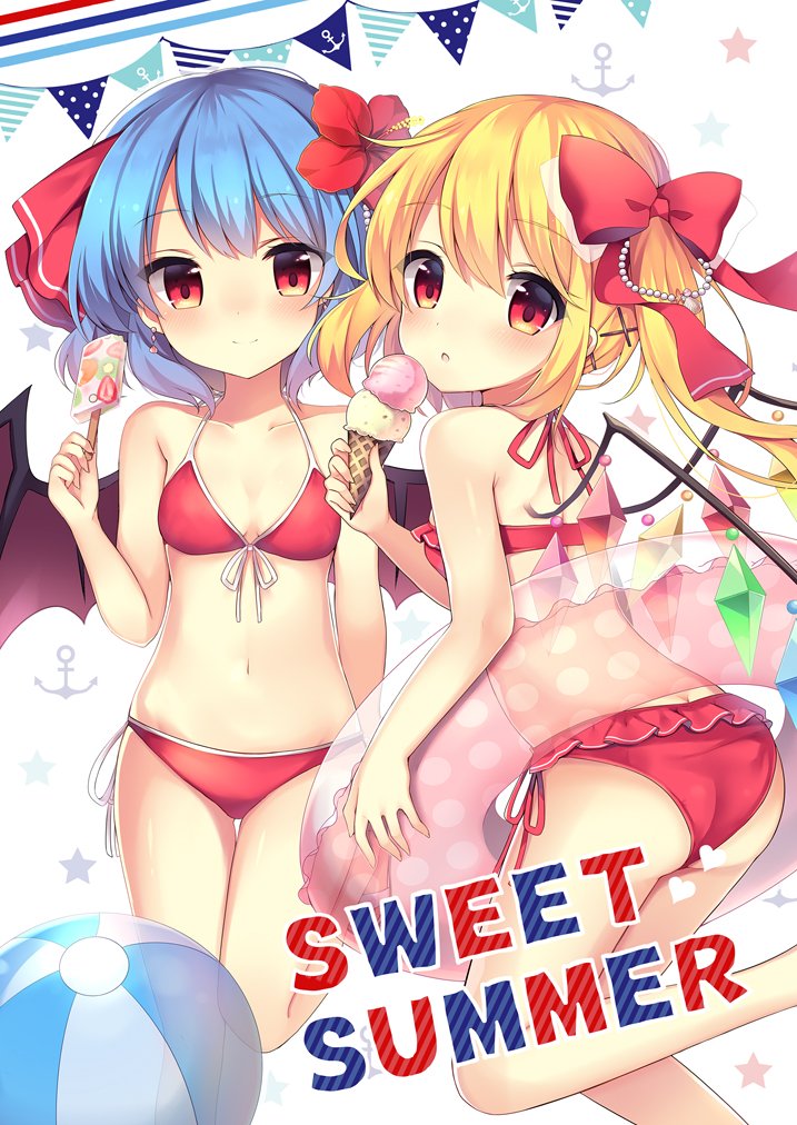 remilia scarlet and flandre scarlet (touhou) drawn by ruhika