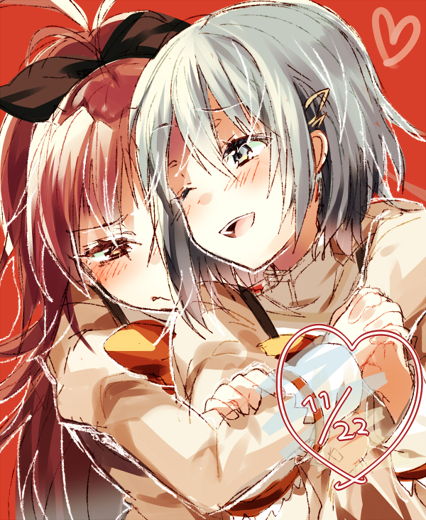 miki sayaka and sakura kyoko (mahou shoujo madoka magica) drawn by nochita_shin
