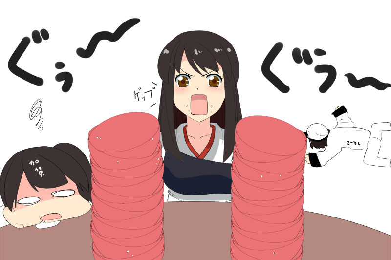 admiral, kaga, and akagi (kantai collection and 1 more) drawn by yabu_q