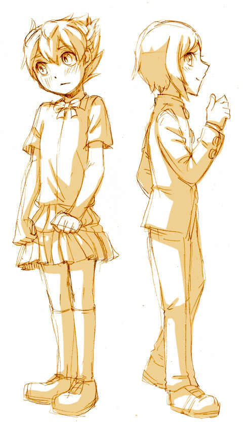 matsukaze tenma and sorano aoi (inazuma eleven and 1 more) drawn by cr72