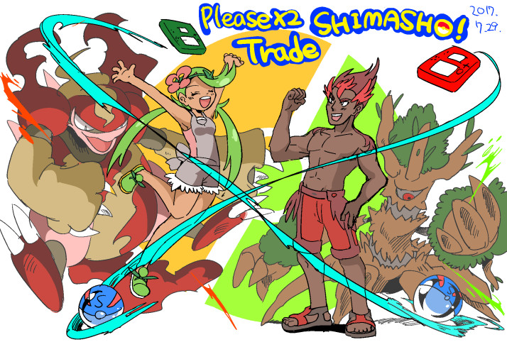 mallow, kiawe, trevenant, and magmortar (pokemon and 1 more) drawn by suteki2success