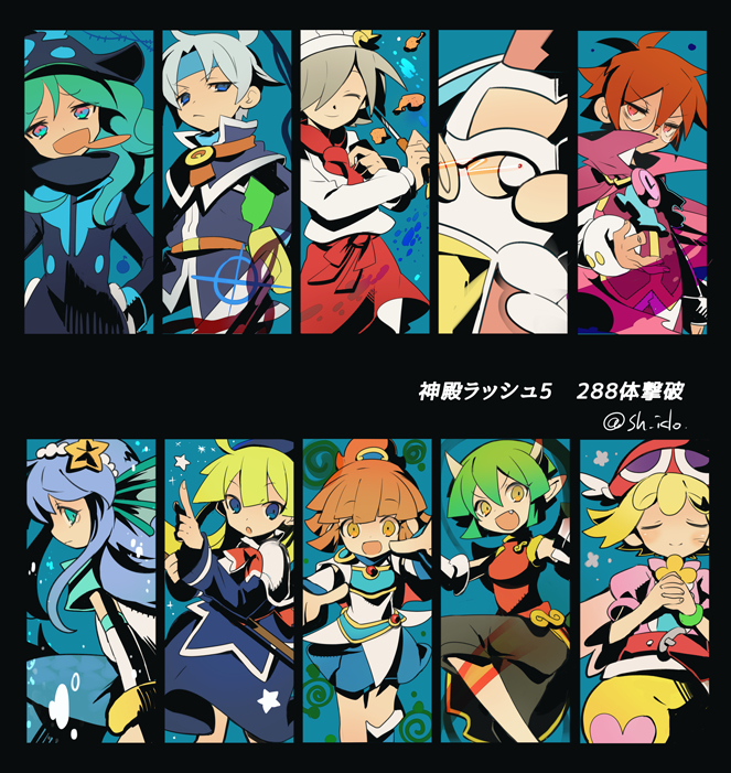 arle nadja, draco centauros, witch, schezo wegey, amitie, and 6 more (puyopuyo and 3 more) drawn by nobara_(konnttaku)