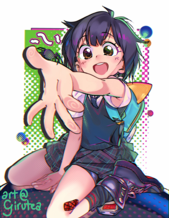 peni parker and sp//dr (marvel and 3 more) drawn by girutea