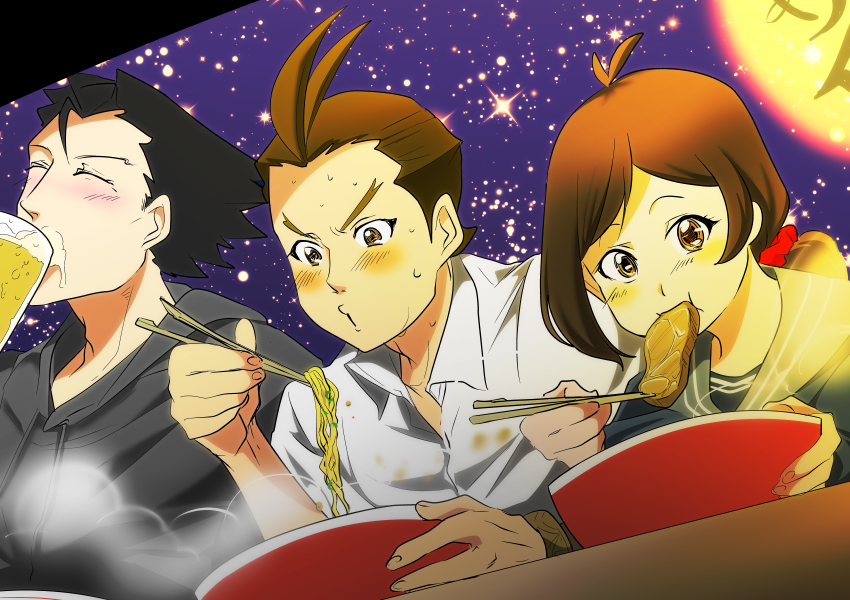 phoenix wright, apollo justice, and trucy wright (ace attorney and 1 more) drawn by pncnmmm