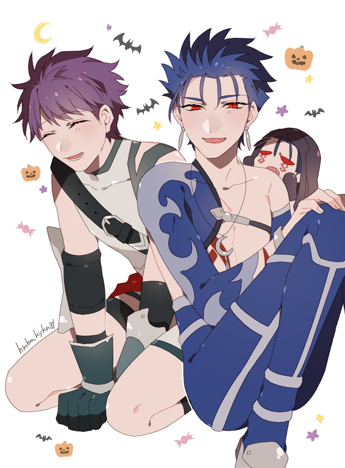cu chulainn, fergus mac roich, and mini cu-chan (fate and 1 more) drawn by namahamu_(hmhm_81)