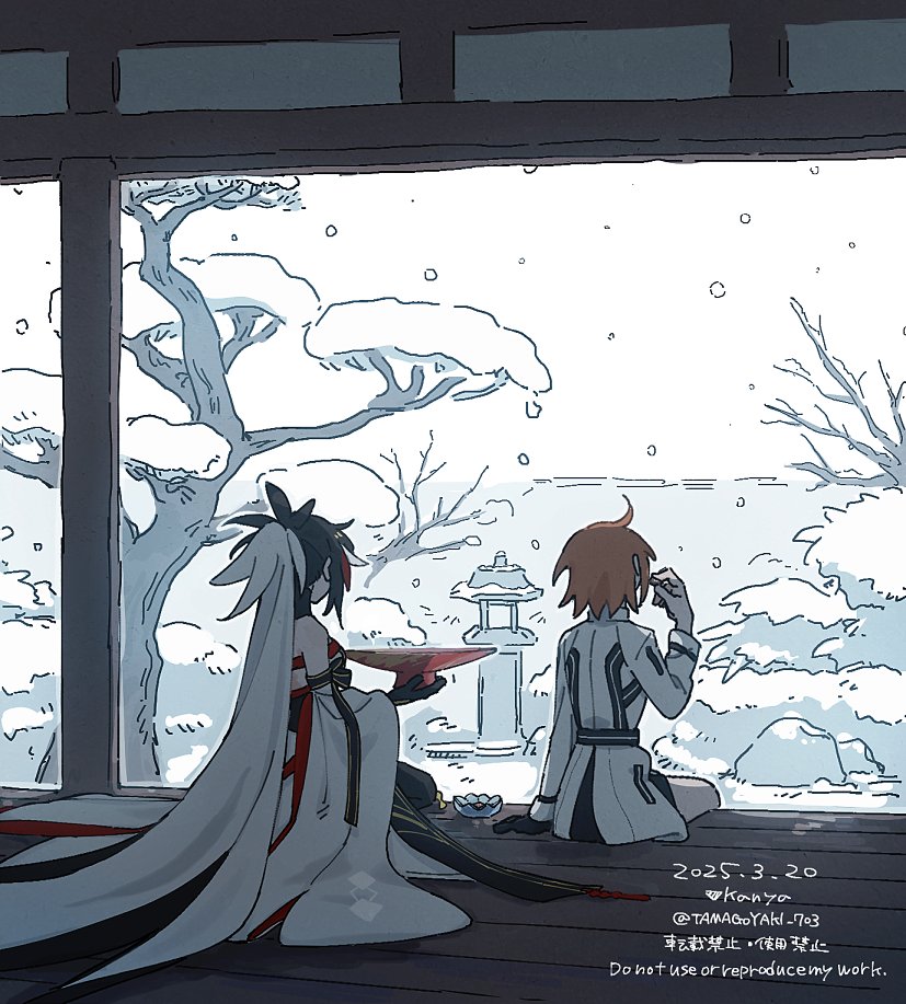 fujimaru ritsuka, nagao kagetora, and uesugi kenshin (fate and 1 more) drawn by kanya_(asa_yake01)