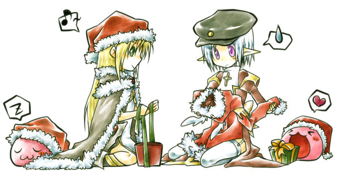 high priest, poring, and high wizard (ragnarok online) drawn by ark_kan