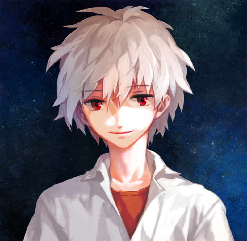 nagisa kaworu (neon genesis evangelion and 2 more) drawn by sinkobo