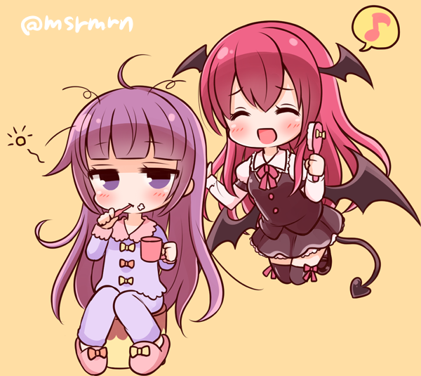 patchouli knowledge and koakuma (touhou) drawn by meopun_(meopen429)