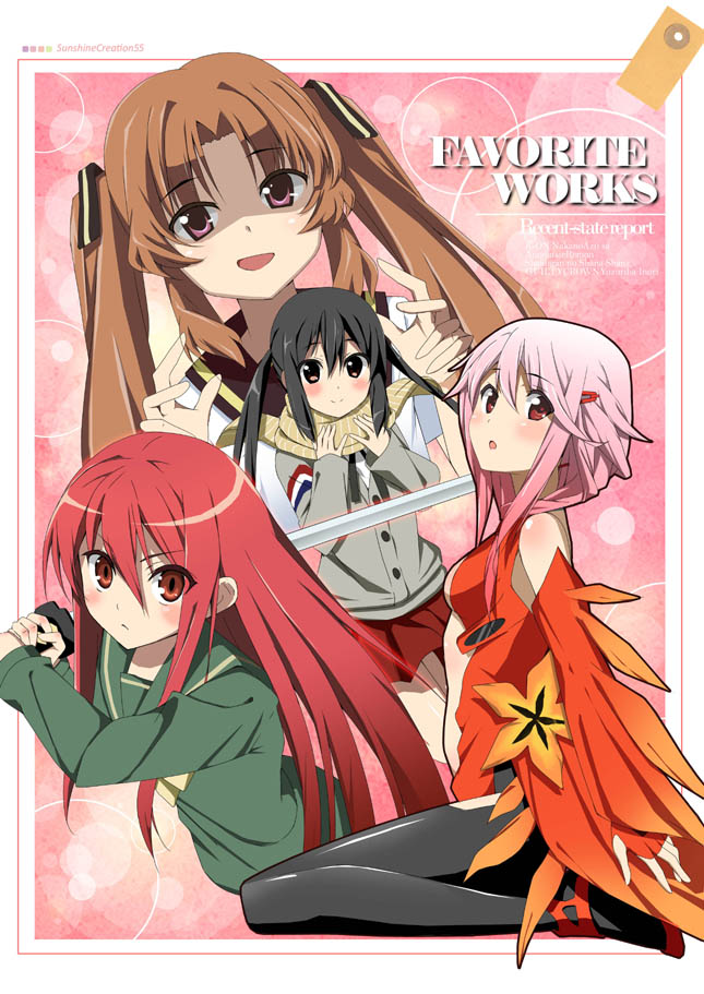 nakano azusa, shana, yuzuriha inori, and yamano remon (k-on! and 4 more) drawn by macchaume