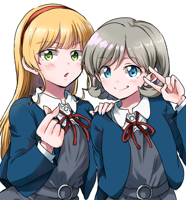 heanna sumire and tang keke (love live! and 1 more) drawn by unya