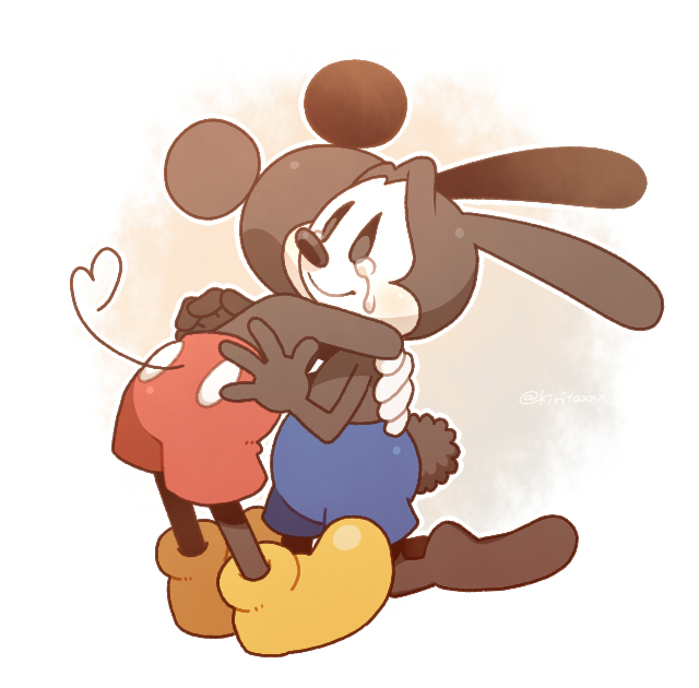 mickey mouse and oswald the lucky rabbit (mickey mouse & friends and 1 more) drawn by kiri_futoshi