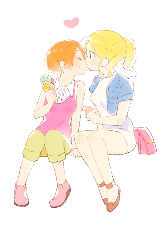 ayase eli and hoshizora rin (love live! and 1 more) drawn by kyokutsuki
