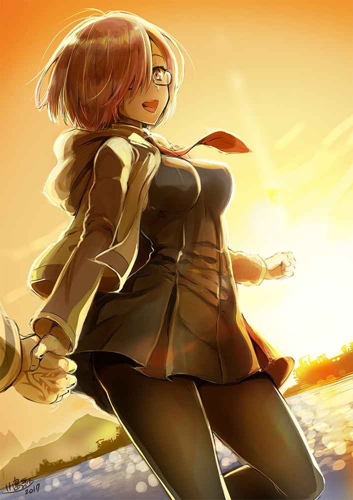 mash kyrielight and fujimaru ritsuka (fate and 1 more) drawn by kojima_saya