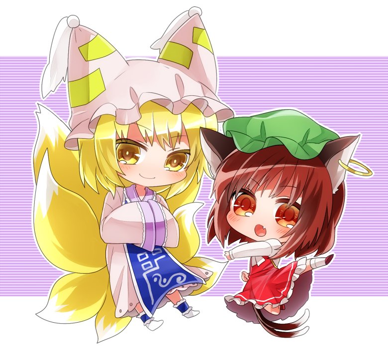 yakumo ran and chen (touhou) drawn by fukurahagi_uomaru