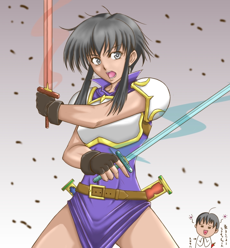 larcei and scathach (fire emblem and 1 more) drawn by zhagakure