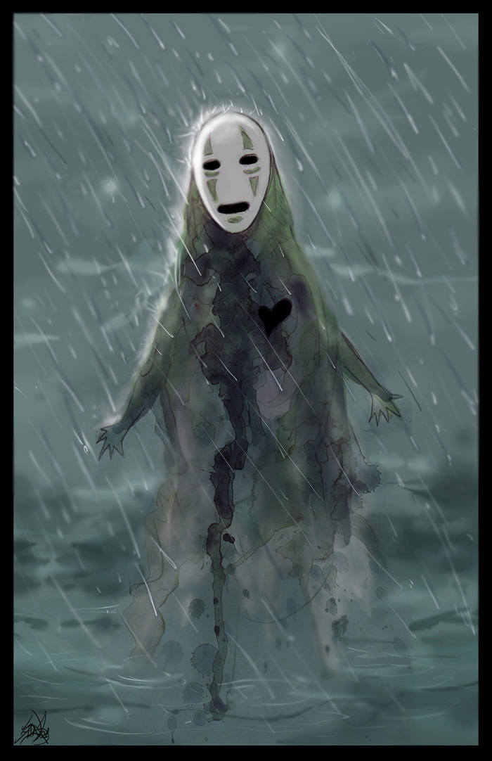 kaonashi (sen to chihiro no kamikakushi) drawn by revenant-wings