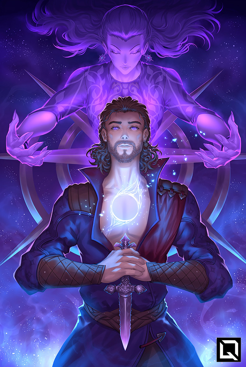 gale and mystra (dungeons & dragons and 2 more) drawn by kuroi-tsuki