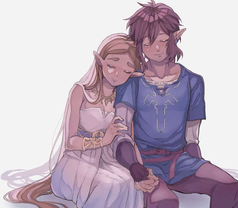 link and princess zelda (the legend of zelda and 1 more) drawn by izumi_(2476264)