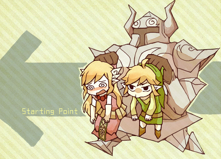 link, princess zelda, toon link, and toon zelda (the legend of zelda and 1 more) drawn by teijiro
