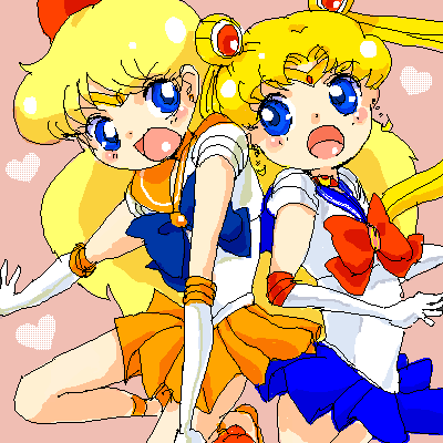 tsukino usagi, sailor moon, aino minako, and sailor venus (bishoujo senshi sailor moon) drawn by azuma_yukihiko