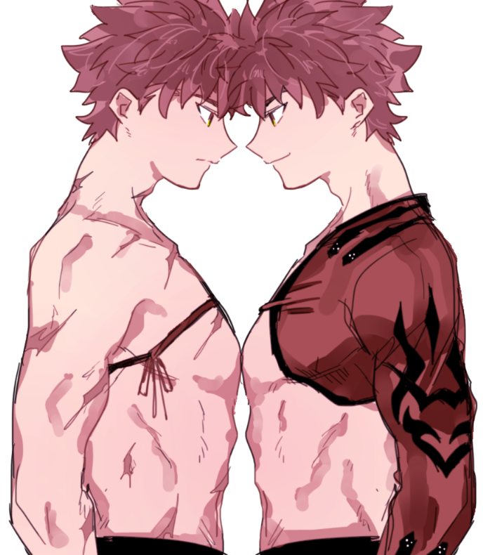 emiya shirou and senji muramasa (fate and 2 more) drawn by bananachoco