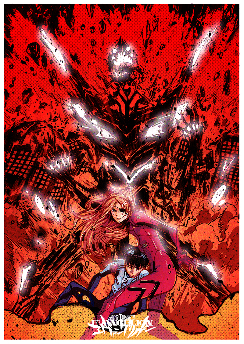 souryuu asuka langley, ikari shinji, and eva 02 (neon genesis evangelion and 2 more)