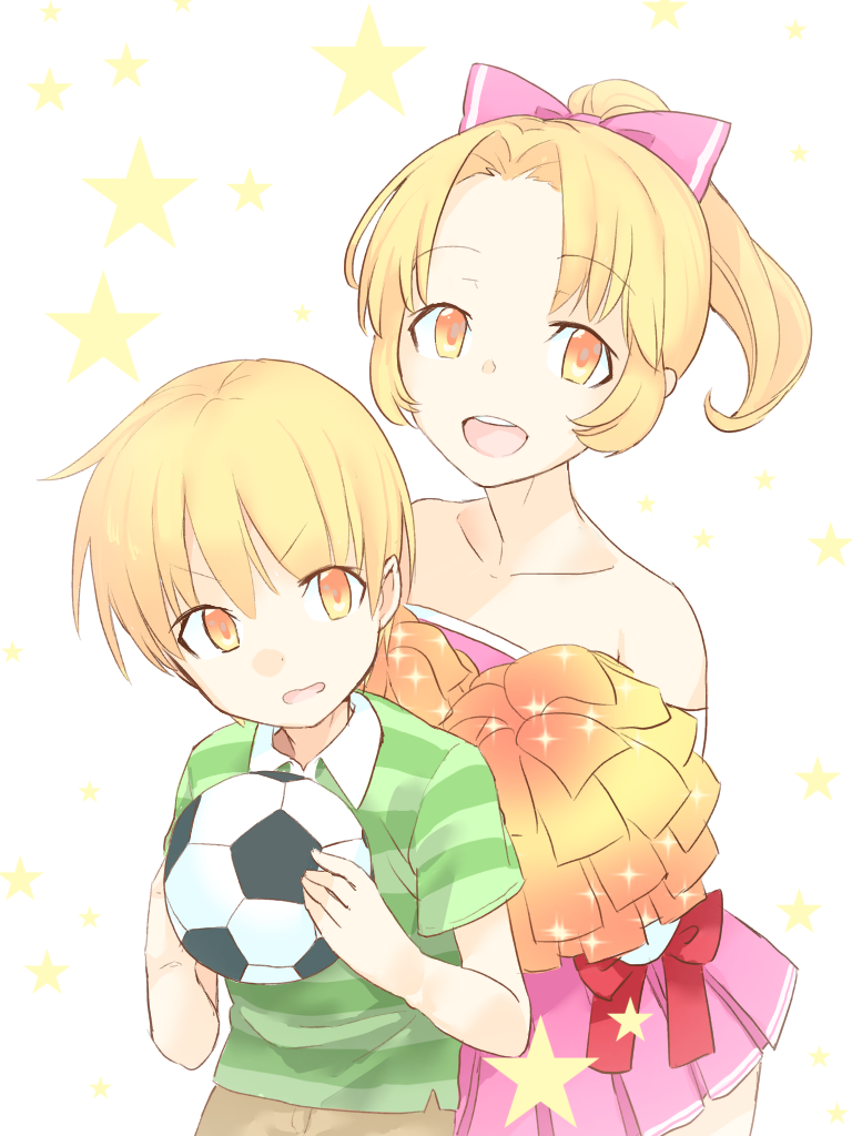 sawatari uki and sawatari akane (anima yell!) drawn by sio_(kurara)