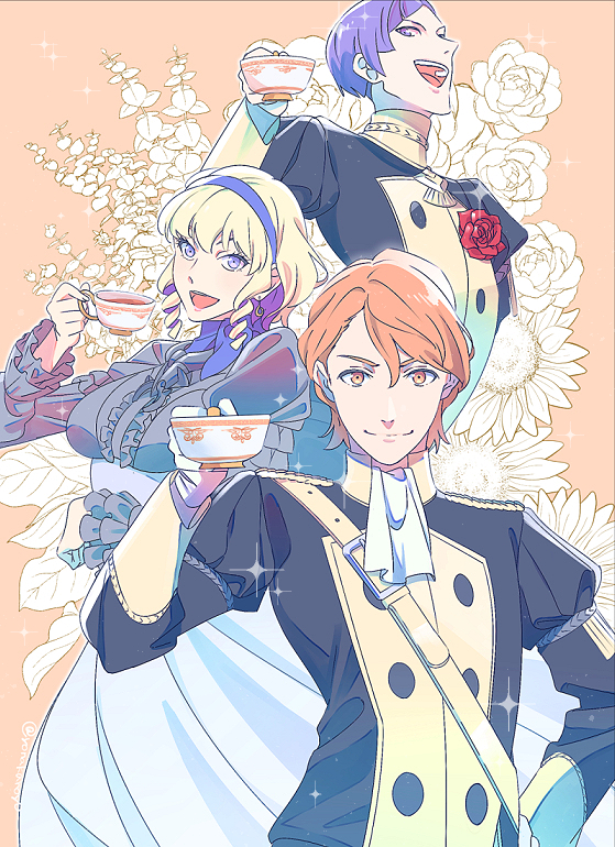 ferdinand von aegir, constance von nuvelle, and lorenz hellman gloucester (fire emblem and 1 more) drawn by yoru_(yoruyonaka)
