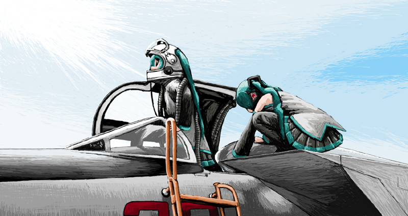hatsune miku and viktor ivanovich belenko (vocaloid) drawn by rxjx