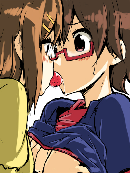 hirasawa yui and manabe nodoka (k-on!) drawn by hamao