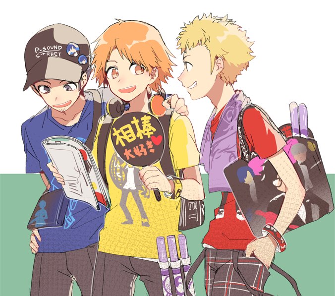 narukami yu, yuuki makoto, amamiya ren, hanamura yousuke, iori junpei, and 1 more (persona and 3 more) drawn by huan_li