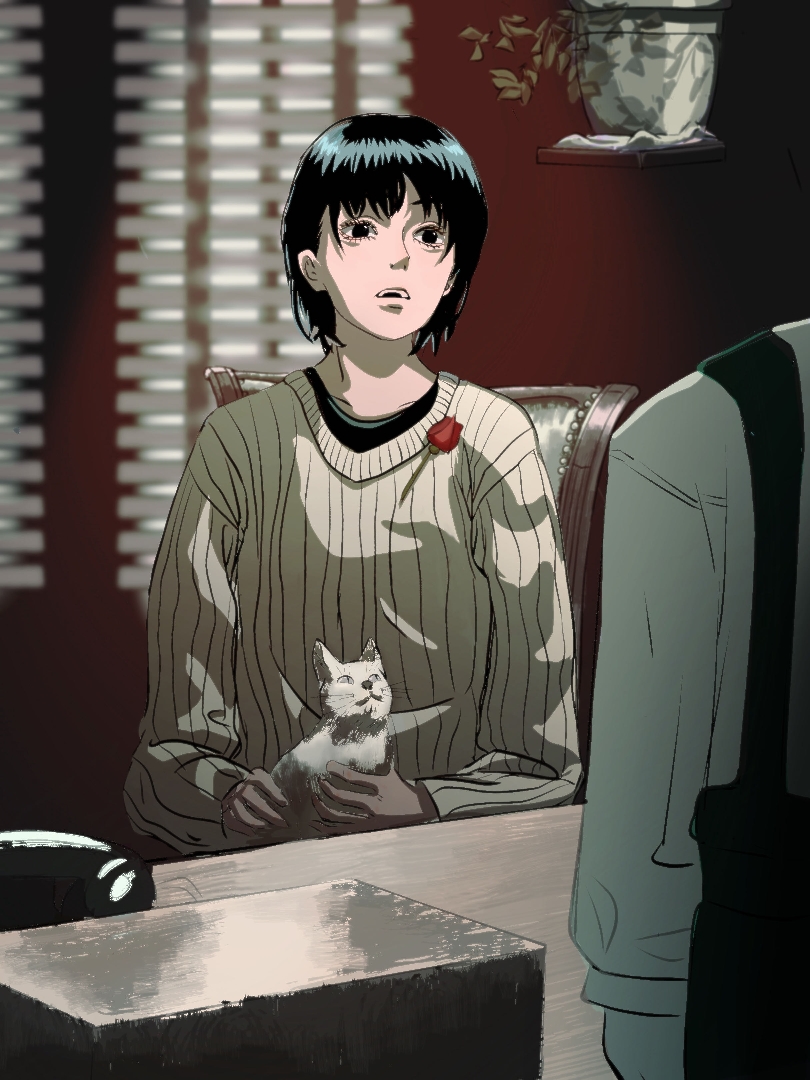 mitaka asa (chainsaw man and 1 more) drawn by yao_liao_wang
